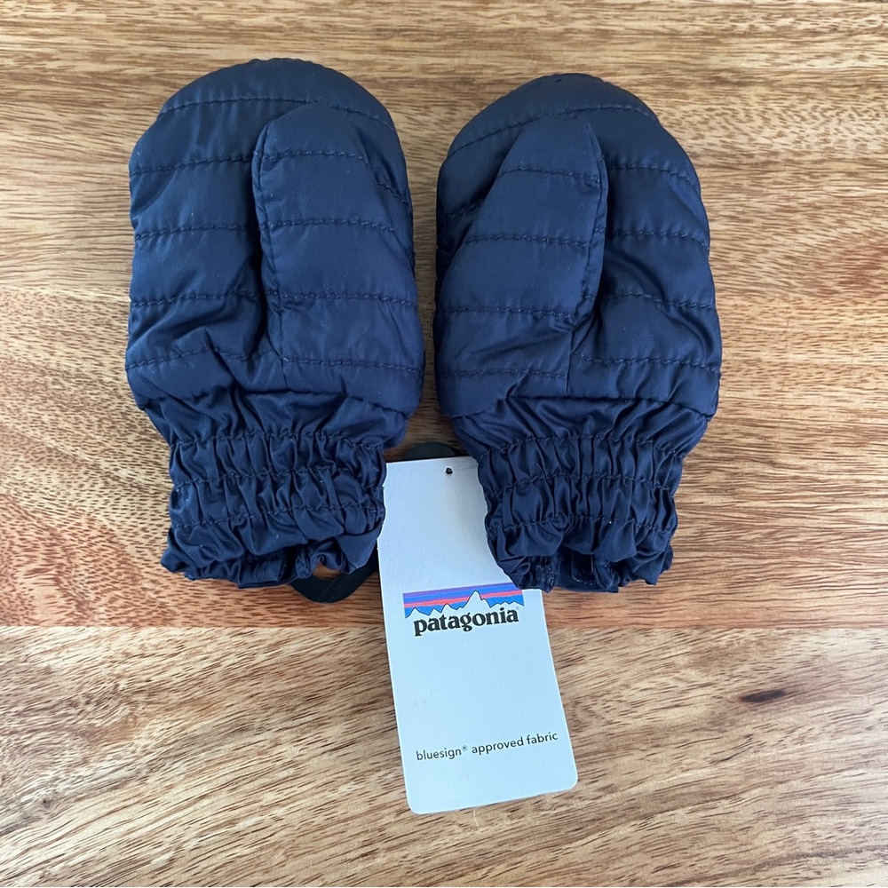 Patagonia Baby Puff Mitts Mittens 3-6 Months New NWT Navy Blue Winter Outdoors - Picture 2 of 10